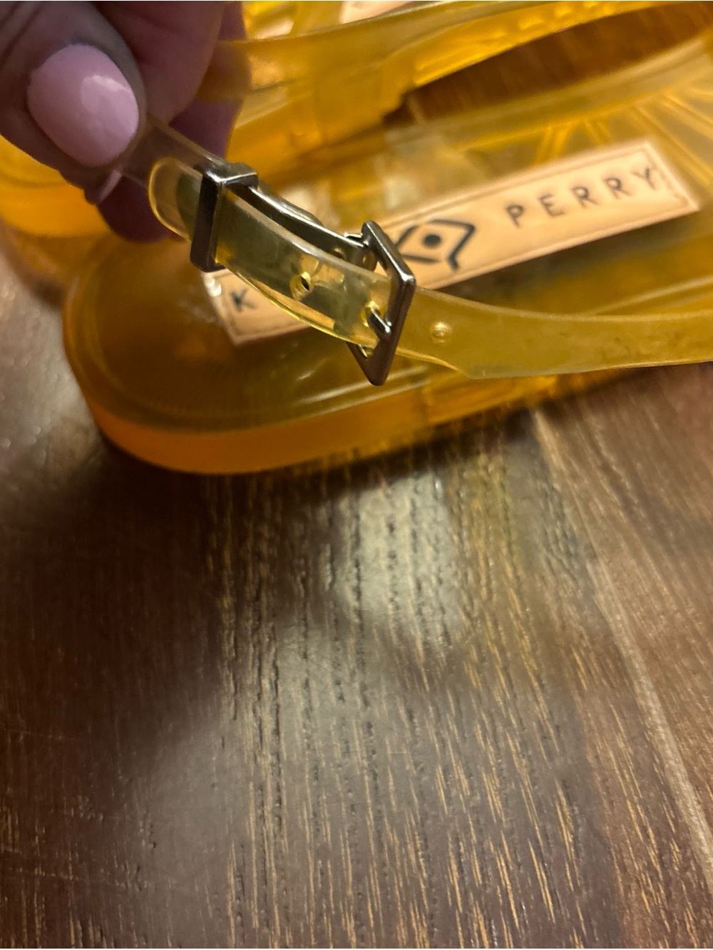 Katy Perry Collections Amber Jelly Sandals with Peach Charm - Picture 7 of 7